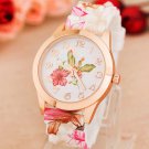 Luxury Flower Pattern Ladies Watch - Orange
