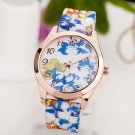 Luxury Flower Pattern Ladies Watch - Blue