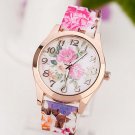 Luxury Flower Pattern Ladies Watch - Pink