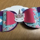 Large Unicorn Print Hair Bow
