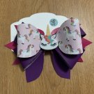 Large Unicorn Print Hair Bow