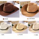 Men summer beach COWBOY STRAW hat shapeable Panama Sun Western cap Raffia Rodeo