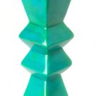 Teal Pleated Soapstone Candle Holder