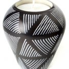 Black Dash Soapstone Tea Light and Taper Candle Holder
