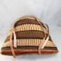 Large African Organic Sisal Leather Kiondo Tote Basket Handbag