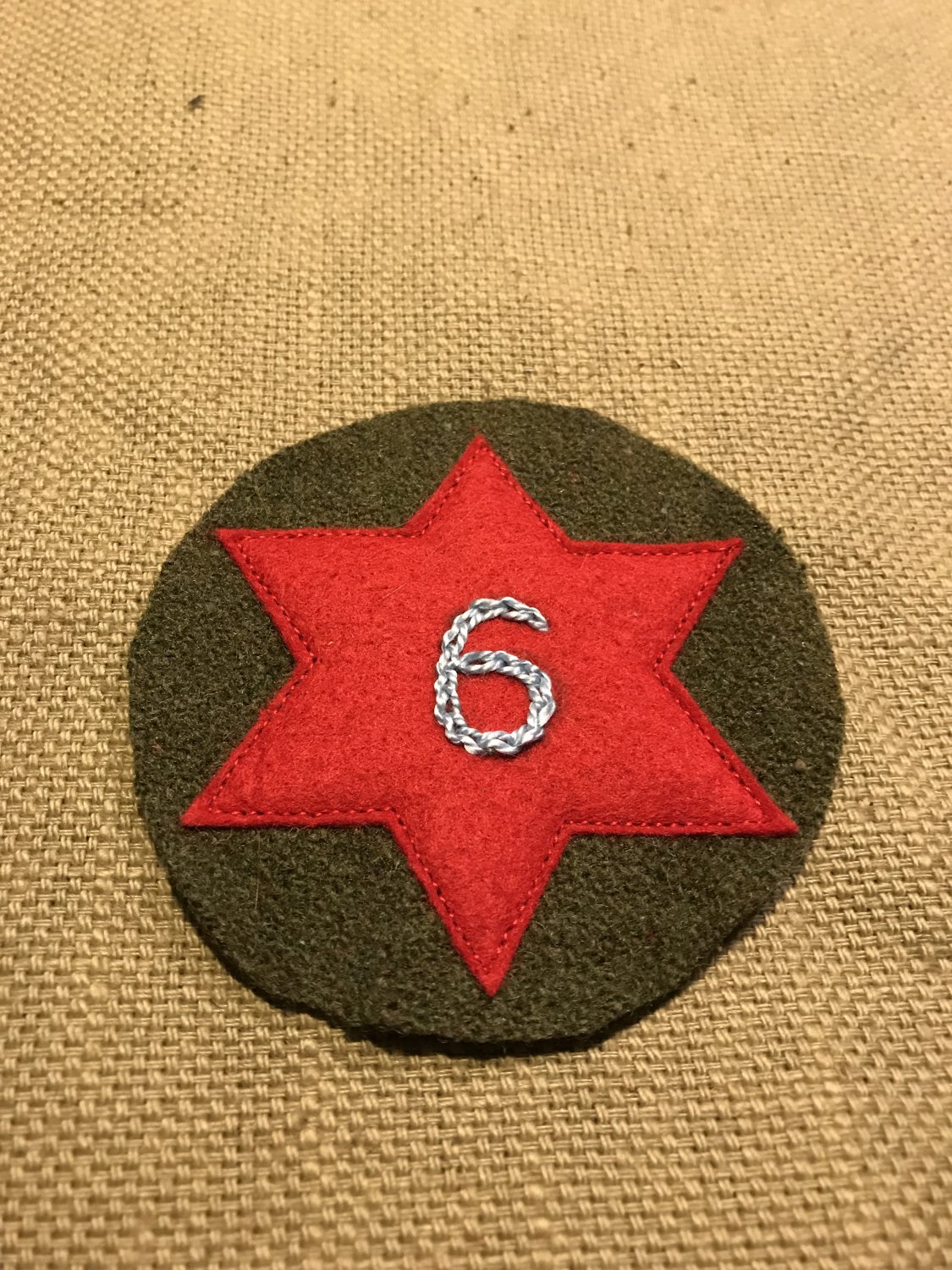 WWI US Army 6th Division Patch Wool "Sight seeing" AEF