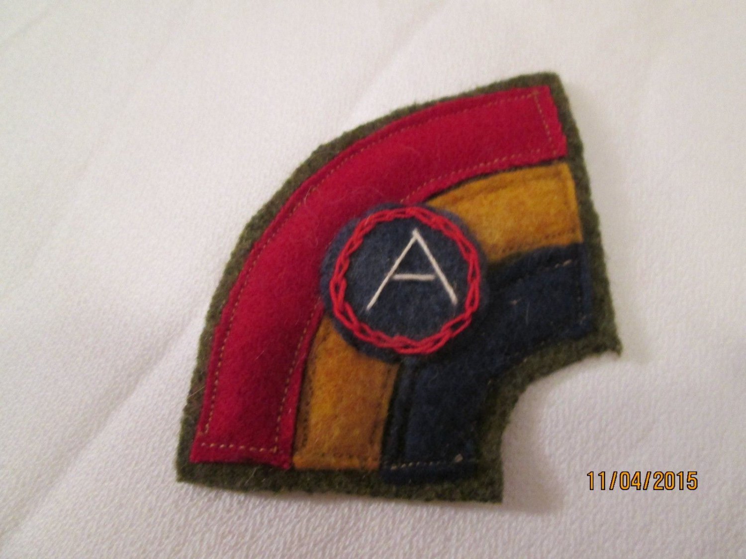 WWI US Army 42nd Division ,Third Army Patch Wool