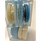 10 French Macarons Party Favors Package (Blue and White)