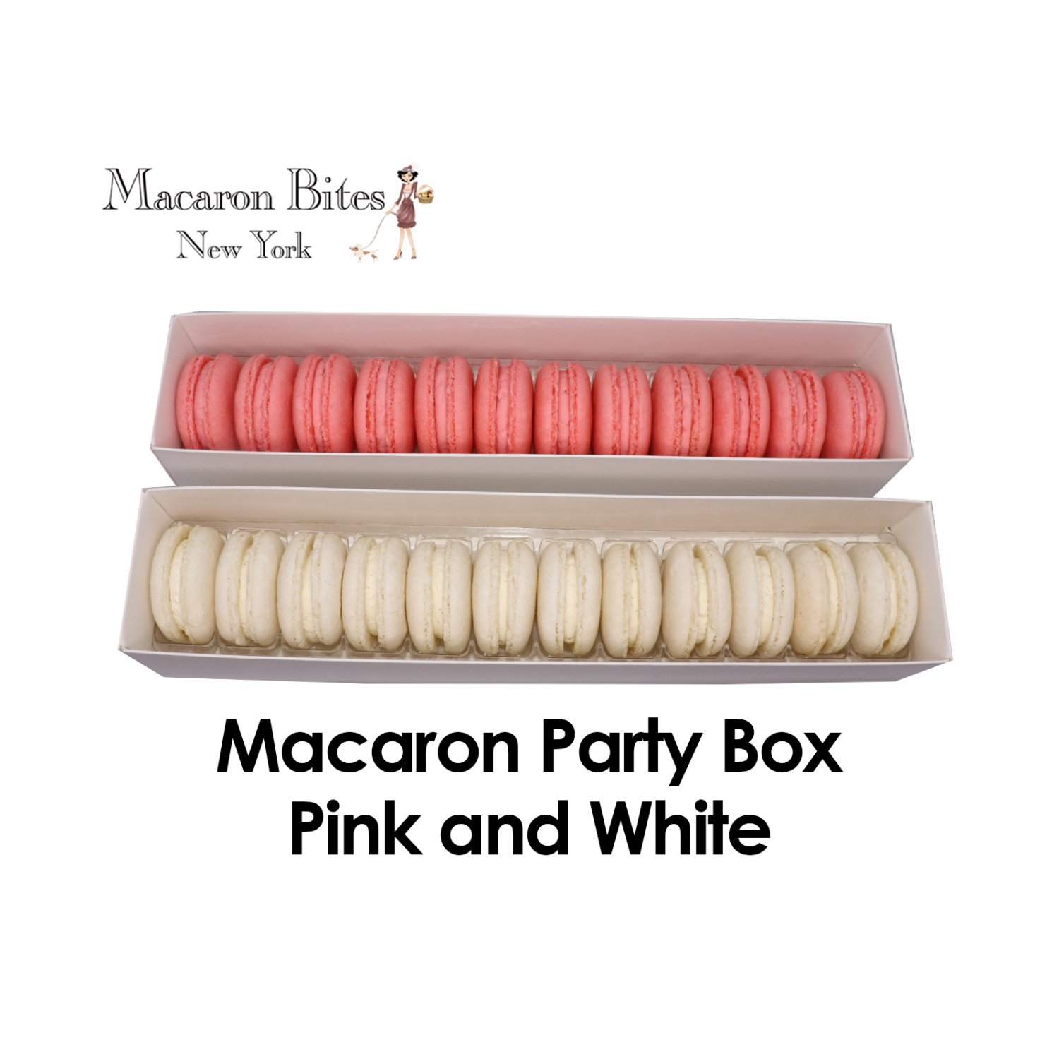 Macaron Party Box - Pink and White