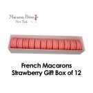French Macarons Gift Box of 12 - Strawberry