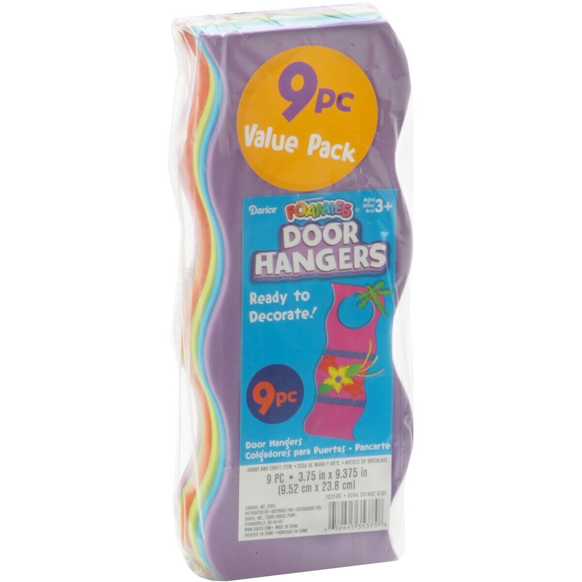 Darice Foam Door Hangers Wavy Assorted Colors