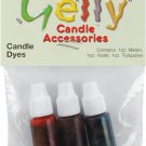 Gelly Candle Dye Assortment .1Oz 3/Pkg-Violet, Turquoise & Melon