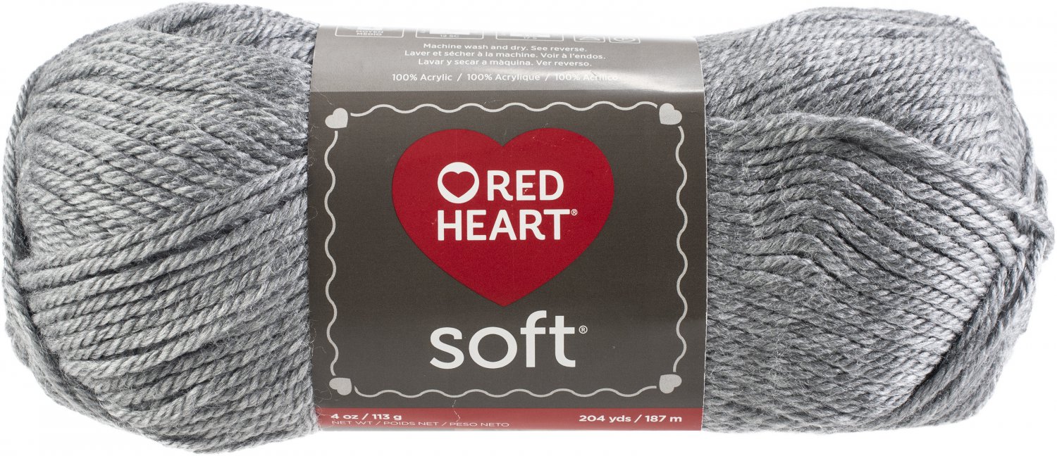 Red Heart Soft Yarn-Light Grey Heather