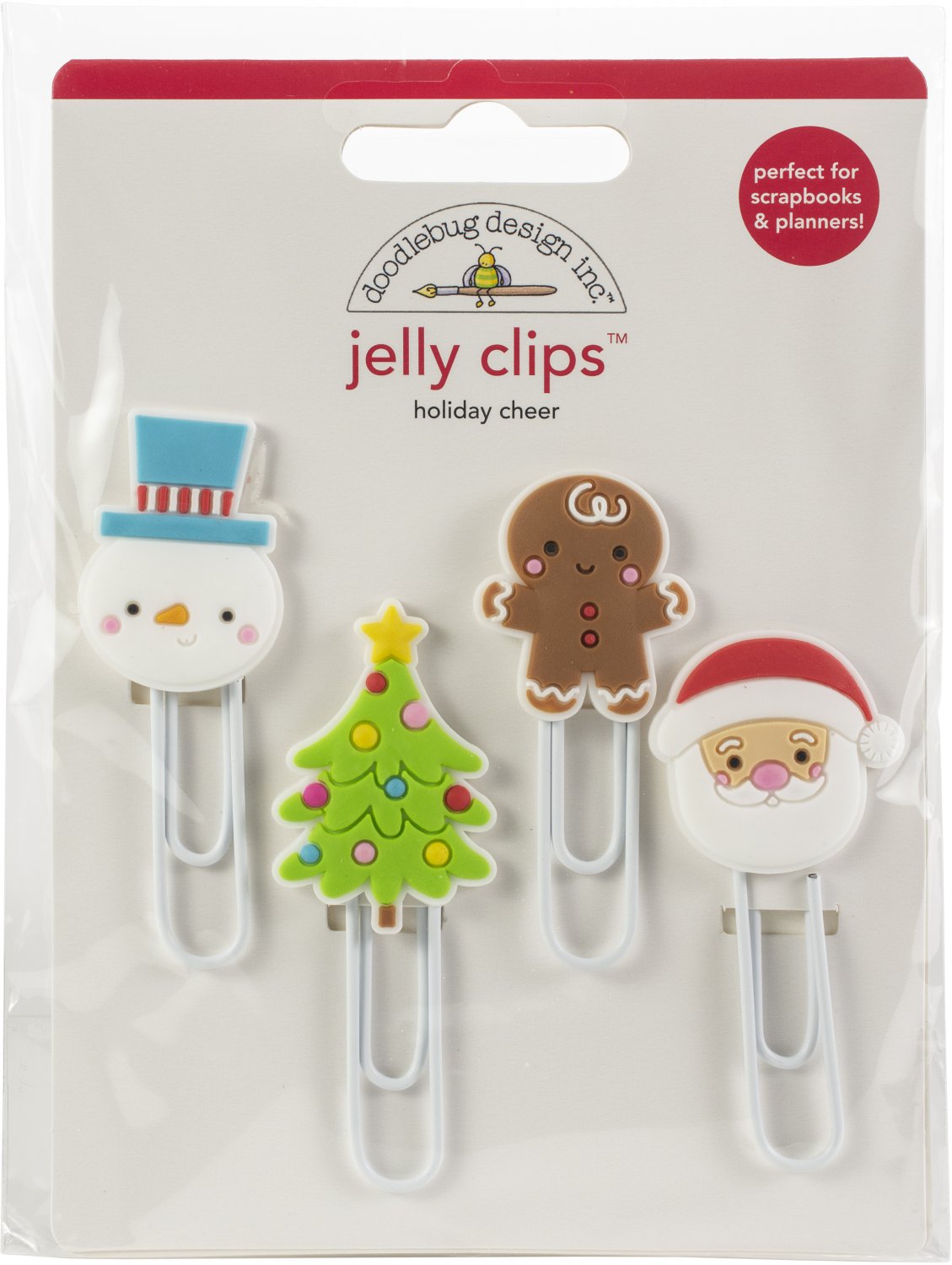 Doodlebug Jelly Clips 4/Pkg-Holiday Cheer
