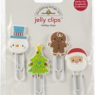 Doodlebug Jelly Clips 4/Pkg-Holiday Cheer