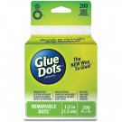 Glue Dots Clear Dot Roll-Removable .5" 200/Pkg