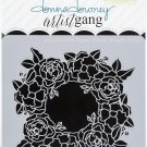 Donna Downey Artist Gang Stencils 8"X8"-Floral Wreath