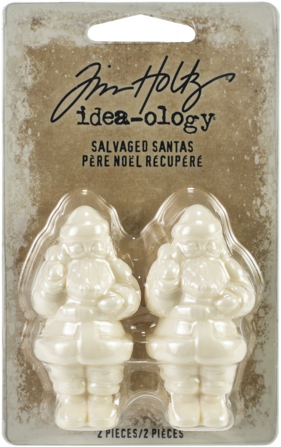 Idea-Ology Salvaged Santas 2/Pkg-White 2