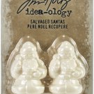 Idea-Ology Salvaged Santas 2/Pkg-White 2