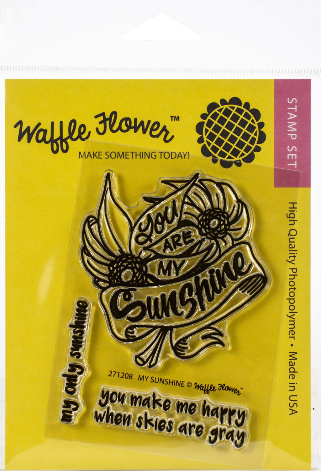 Waffle Flower Crafts Clear Stamps 3"X4"-My Sunshine