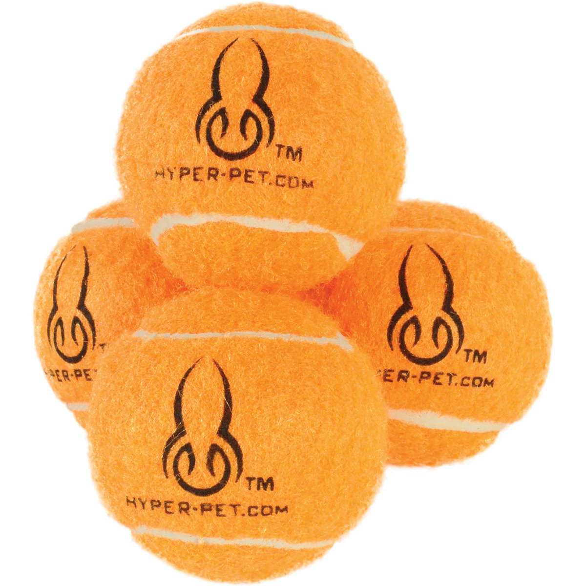 Hyper Pet Squeaking Mini Tennis Balls 4/Pkg-Orange