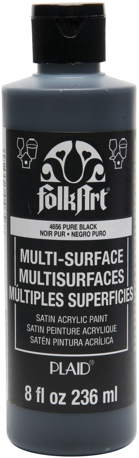 FolkArt Multi-Surface Paint 8oz-Pure Black