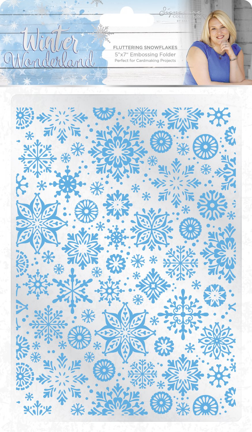 Winter Wonderland Embossing Folder 5"X7"-Fluttering Snowflakes