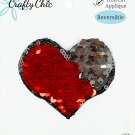 Fabric Editions Crafty Chic Iron On Patch-Reversible Sequinned Heart