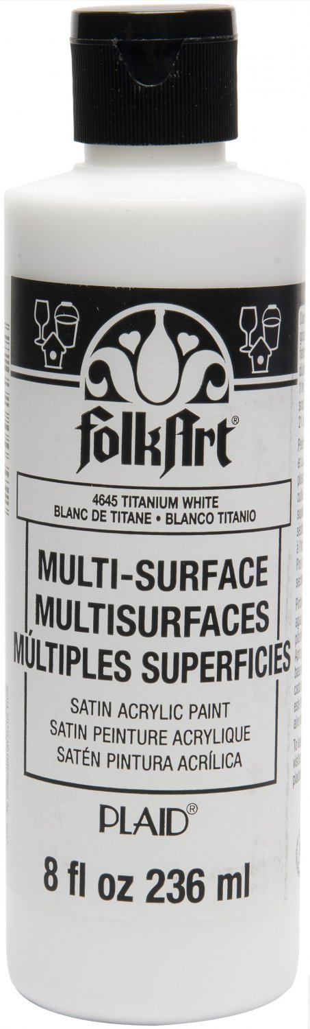 Plaid FolkArt Multi-Surface Paint (8 oz),Titanium White