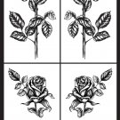 Armour rub rub N etch glass etchg stencils 5 X 8 detailed roses