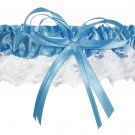 Darice Victoria Lynn Garter Cobalt Satin and White Lace with Bow