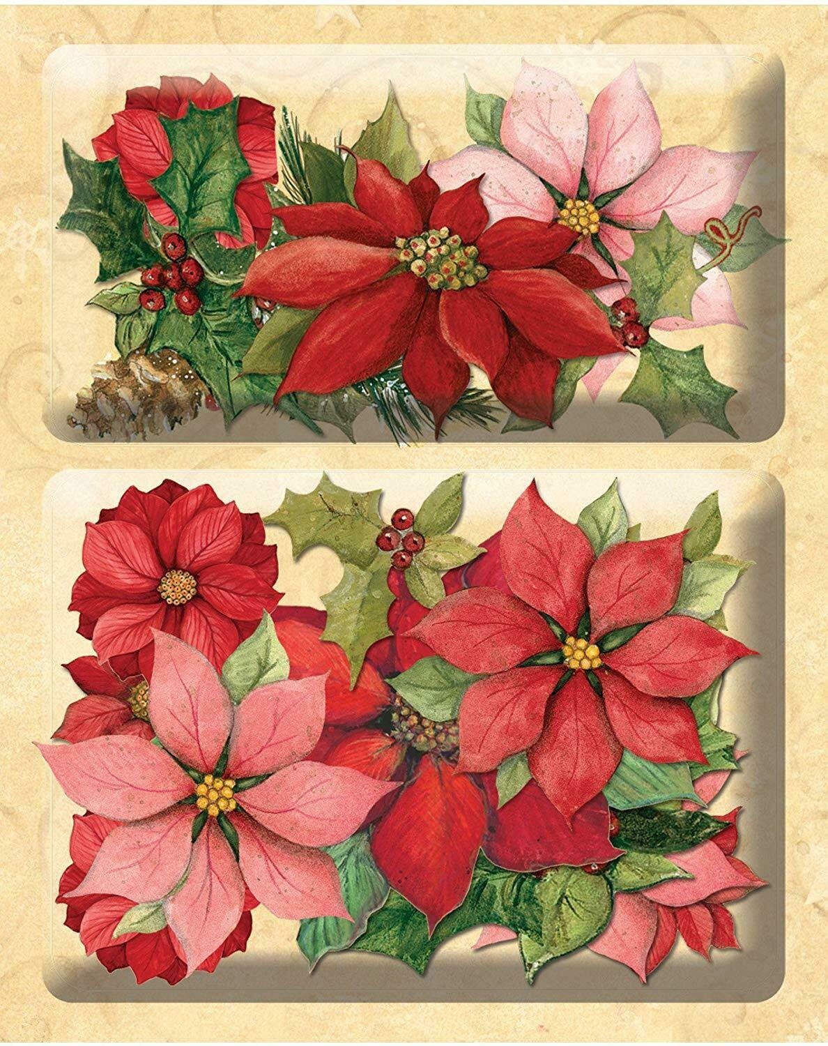 American Craft Susan Winget Glad Tidings Poinsettia and Holly Layered Accents