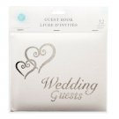 Darice Victoria Lynn Guest Book Silver Lettering and Hearts White
