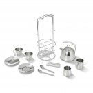 Melissa & Doug Stainless Steel Pretend Play Tea Set and Storage
