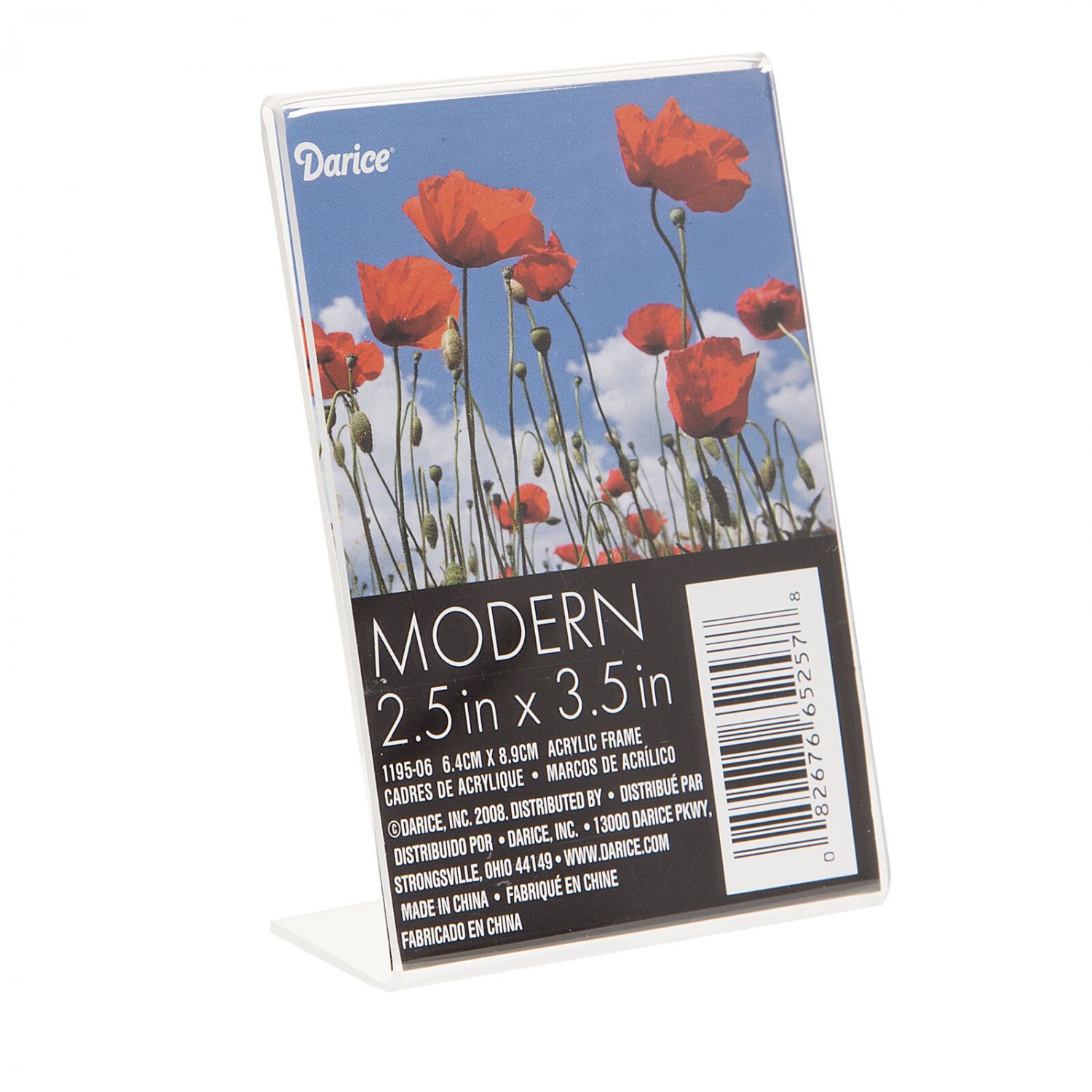 Darice L-Shape Frame Vertical Clear 2.5 X 3.5 Inches