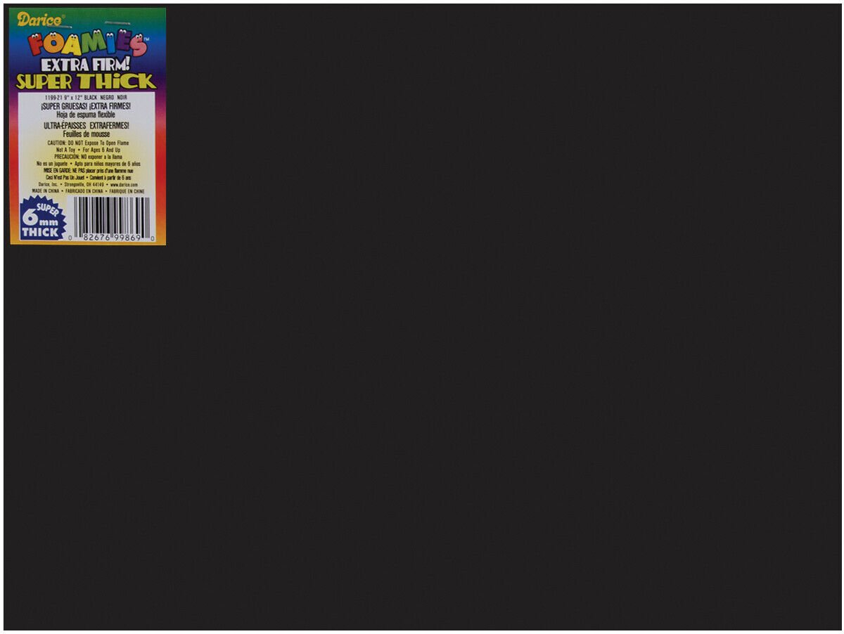 Darice Foamies Extra Thick Foam Sheet Black 6mm thick 9 X 12 Inches