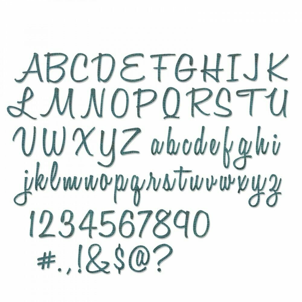 Sizzix Thinlits Dies By Tim Holtz Alphanumeric Script 1 inch Tall