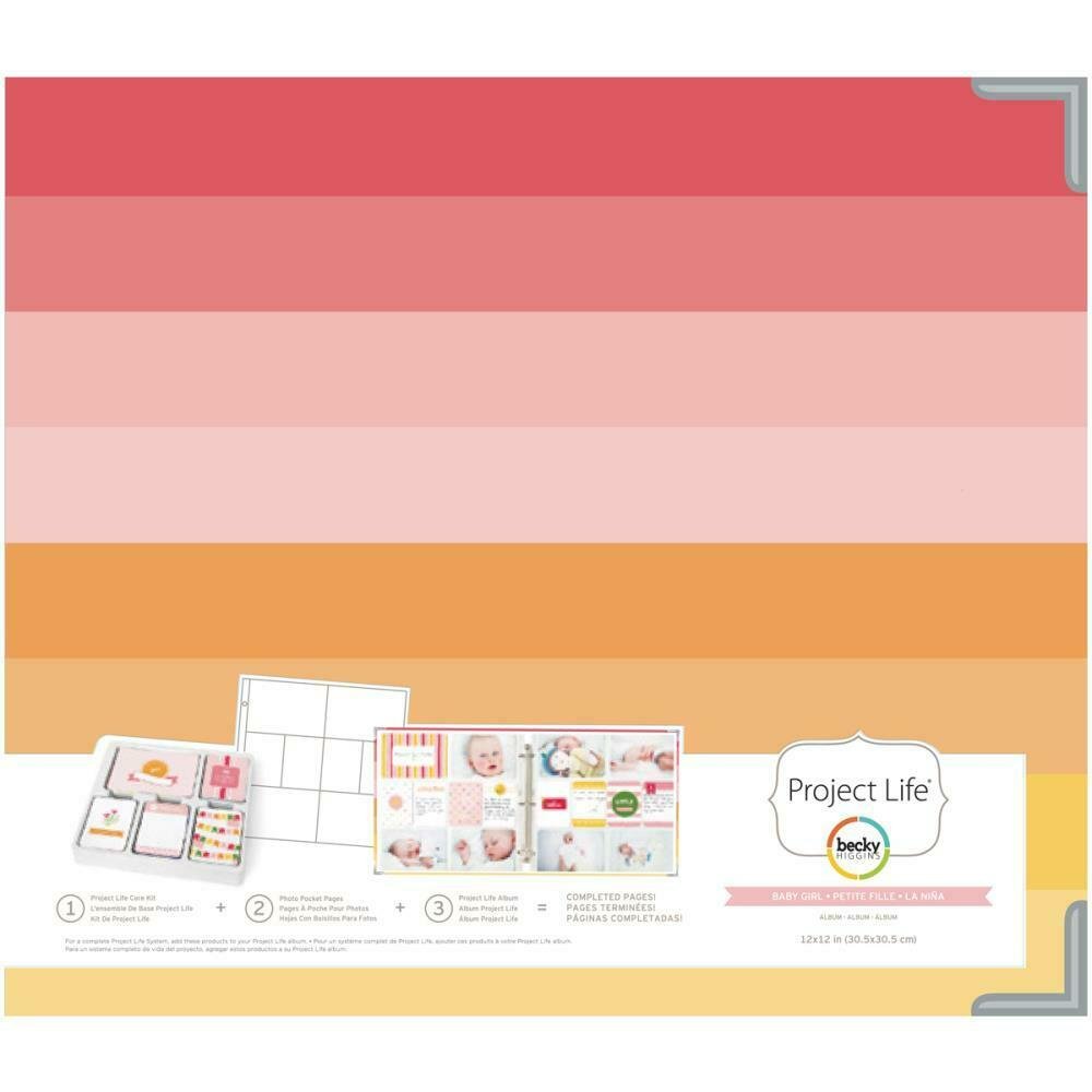 American Crafts Project Life D-Ring Album 12 X 12 inches Baby Girl Edition