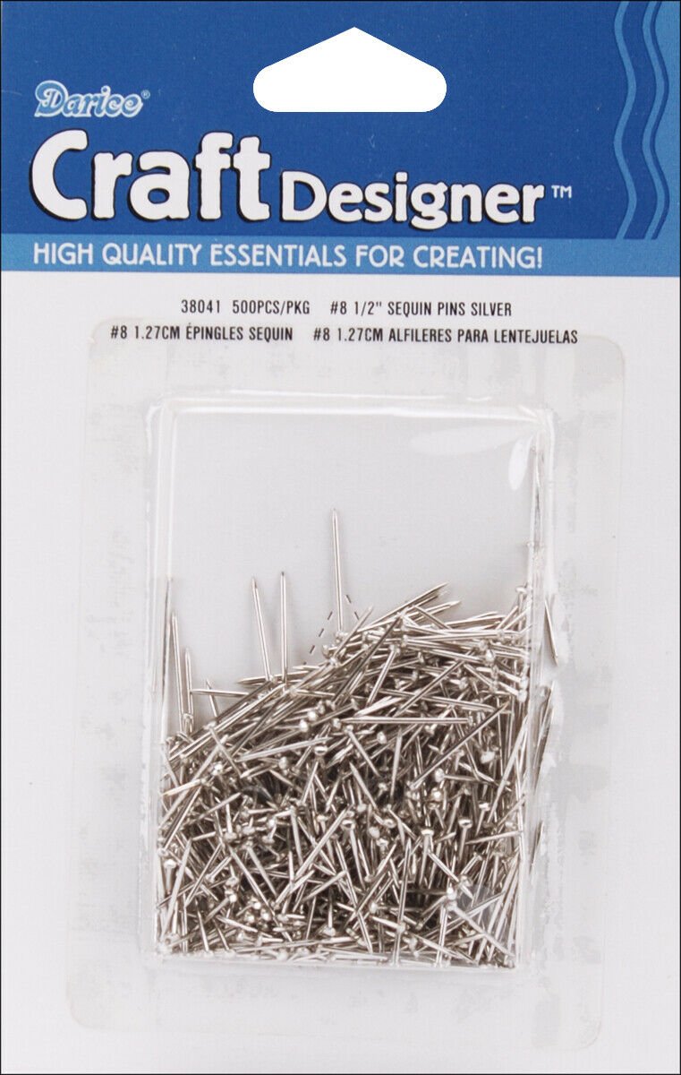 Darice Sequin Pins 0.5 Inch Silver