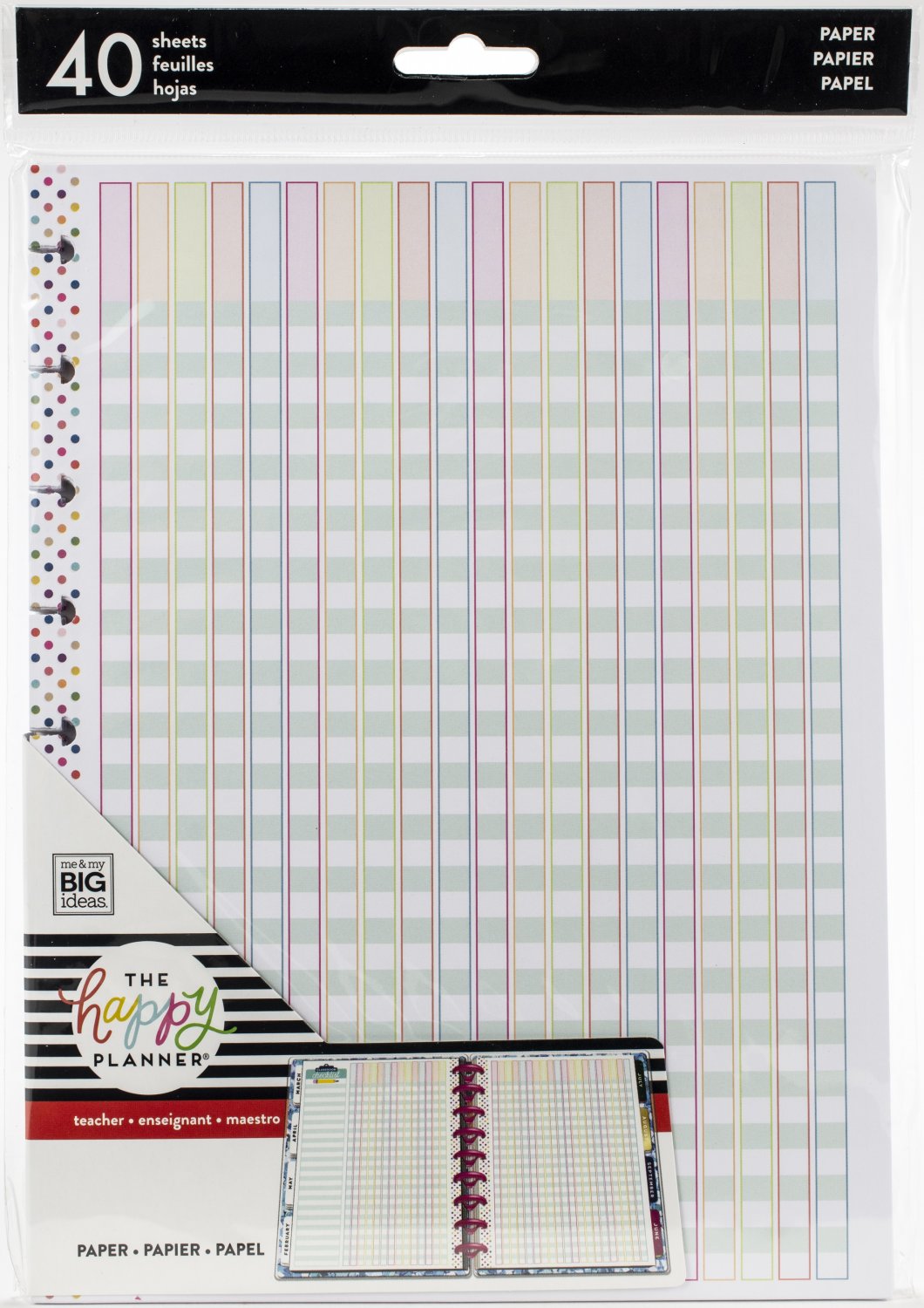 Happy Planner Medium Full Sheet Fill Paper 40/Pkg-Checklist, Teacher