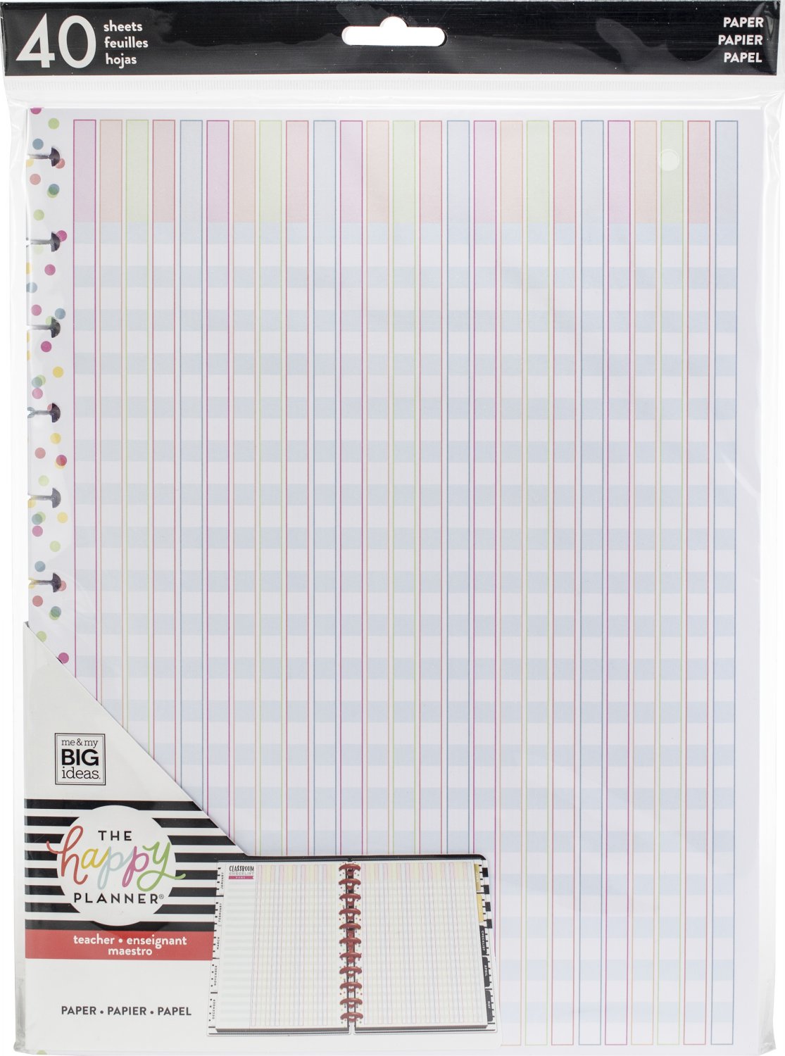 Happy Planner Big Full Sheet Fill Paper 40/Pkg-Teacher Checklist