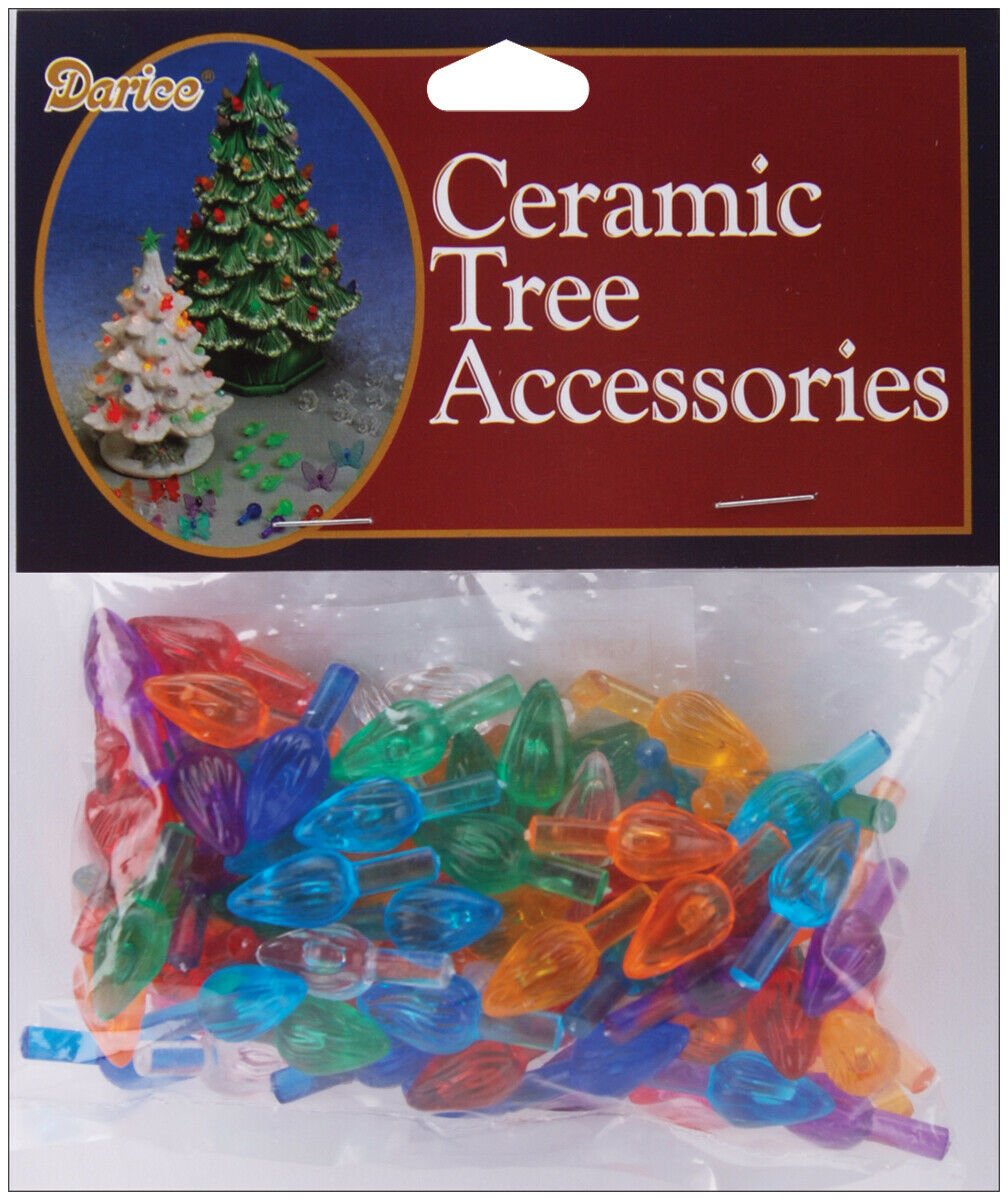 Darice Ceramic Christmas Tree Accessories Flame Pin 0.625 Inch Multi Color