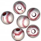 Darice Team Sport Beads - Acrylic - Baseball - Red and White - 12mm