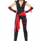 Leg Avenue Women's Deadly Ninja Costume Black and Red Small