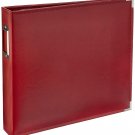 American Crafts We R Memory Keepers Leather D-Ring Album 12"X12",Real Red