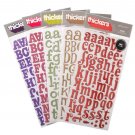 American Crafts Thickers Foil Alphabet Stickers Tinsel Cherry