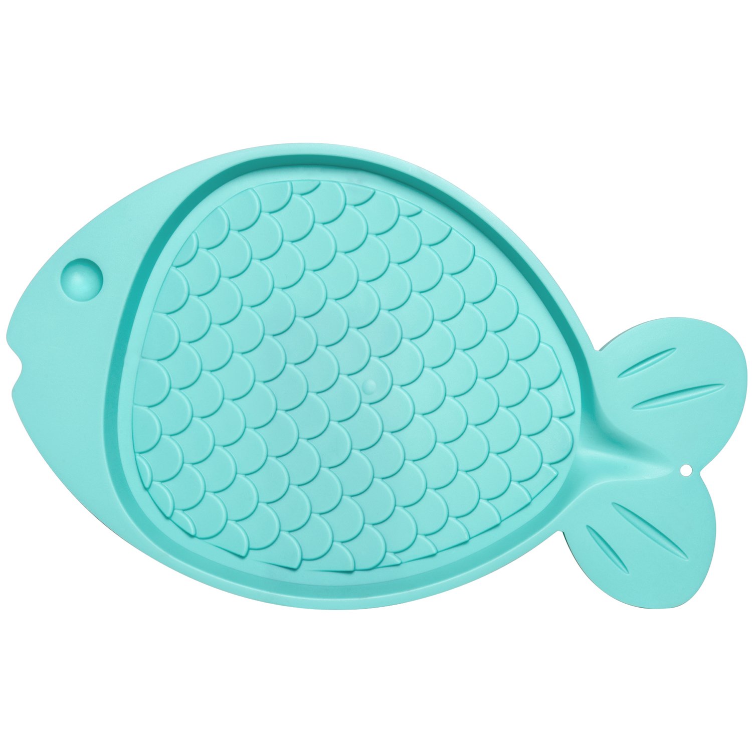 Bella Spill-Proof Fish Shaped Cat Mat 19"X12"-Green