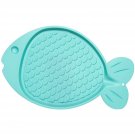 Bella Spill-Proof Fish Shaped Cat Mat 19"X12"-Green