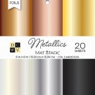American Crafts DCWV Cardstock Stack 6X6 Metallics Foil Solid, 6 Colors