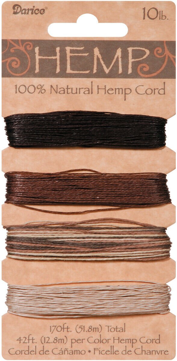 Darice Hemp Cord Set - Assorted Earthy Colors - 170 feet